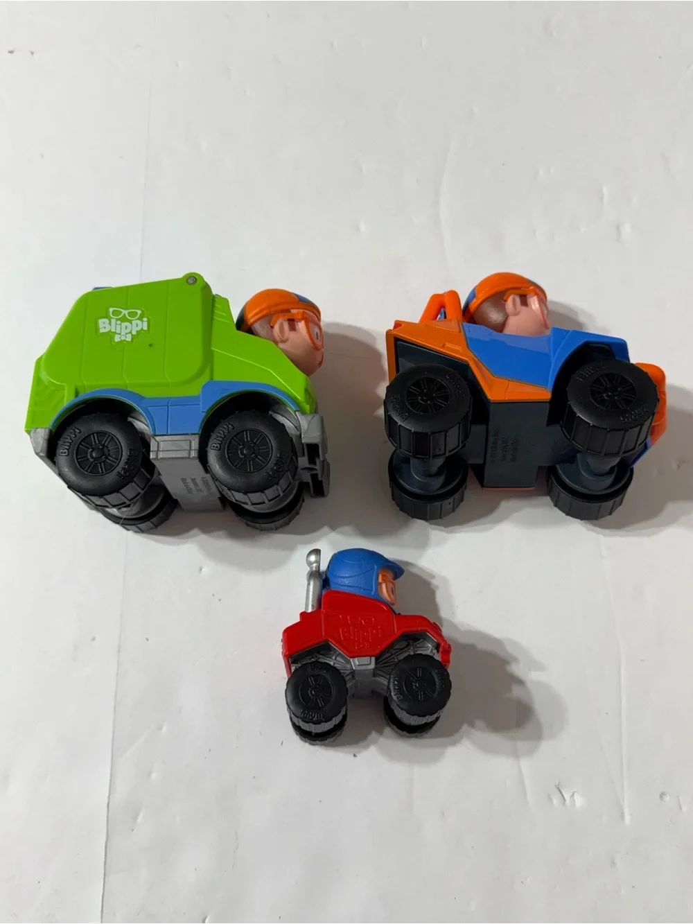 Blippi Talking Garbage Truck, Fire truck, & RARE Excavator w/ 3 Mini Cars